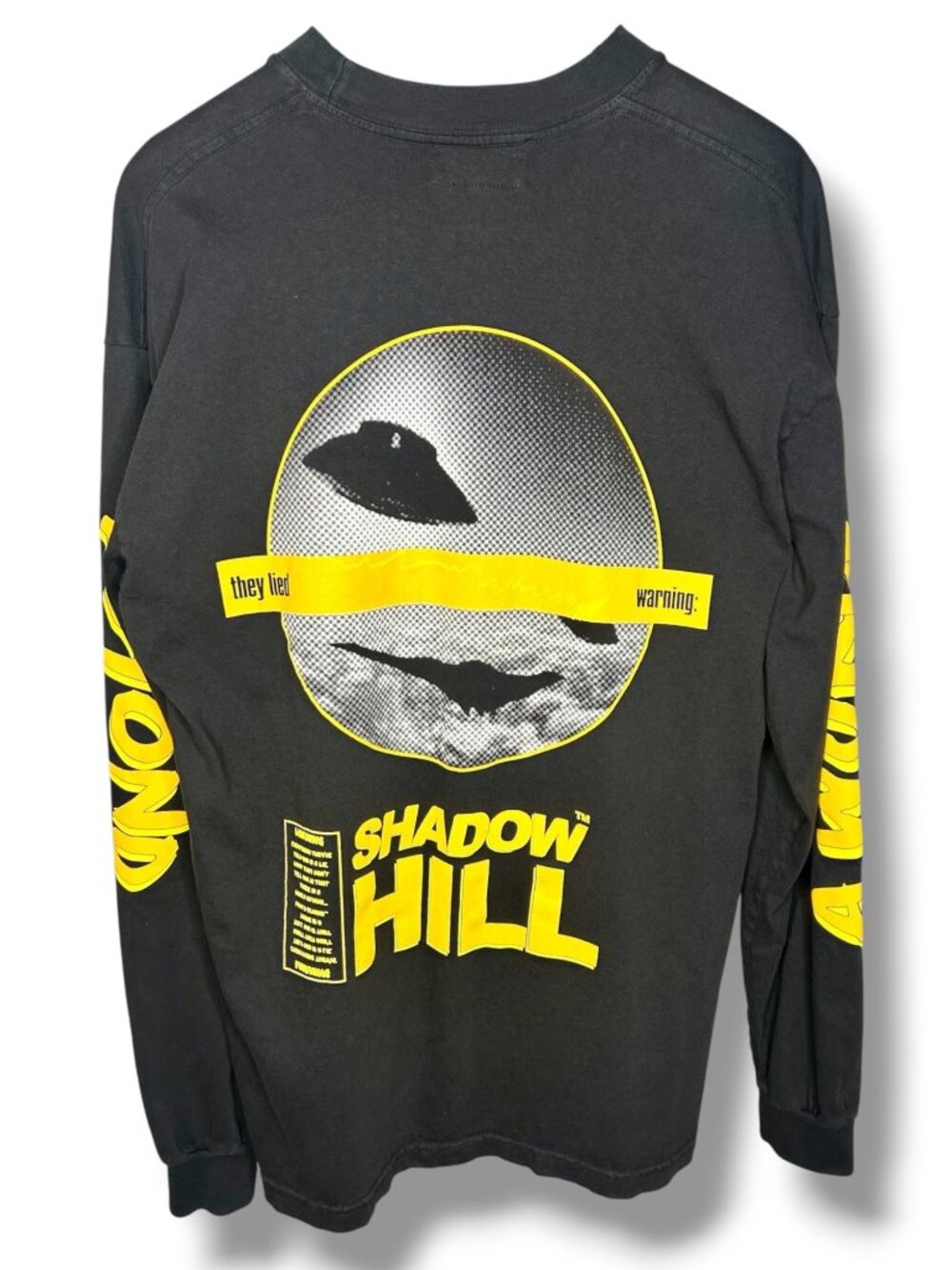 Shadow Hill Black Long Sleeve Shirt They Lied UFO